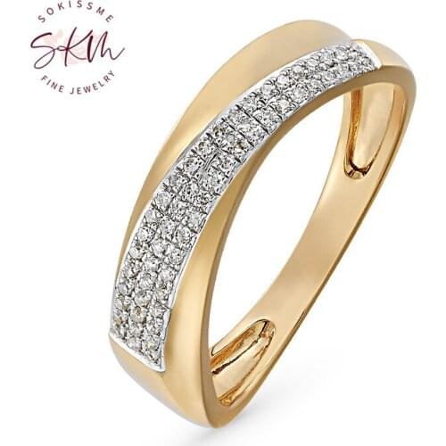 SKM Designer rings for women 14k rose gold trendy Engagement rings designer Promise Luxury Fine Jewelry