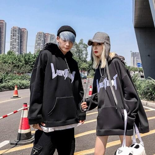 2020 Autumn Winter Plush Hip Hop Hoodie Couple Rabbit Ear Personality Fashion Black Sweatshirt Long Sleeve Men Women Top
