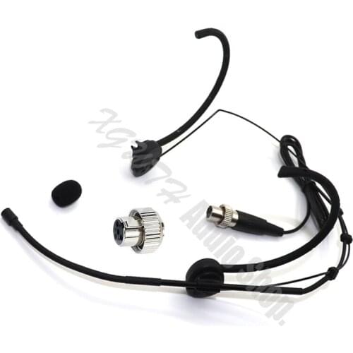 Xgwth Foldable Head Wearing Dual Hook Head Headset Microphone Condenser Mic For Mipro Wireless Mic System