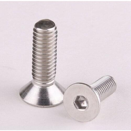 10PCS 304 Stainless Steel Hex Screws Flat Head Screw Countersunk Head M5 *30