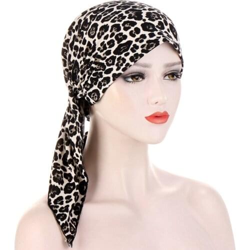 2021 New fashion print woman turban hat soft elastic flowers lady muslim headdress wrap head scarf hijab caps turbante female