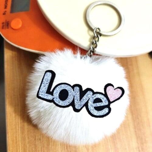 31Love Faux Beaver Fur Key Chain Fluffy Bunny Pompon Keychain Puff Ball Keyring Cute Womens Bag Charms DIY Parts Tassel Pendant