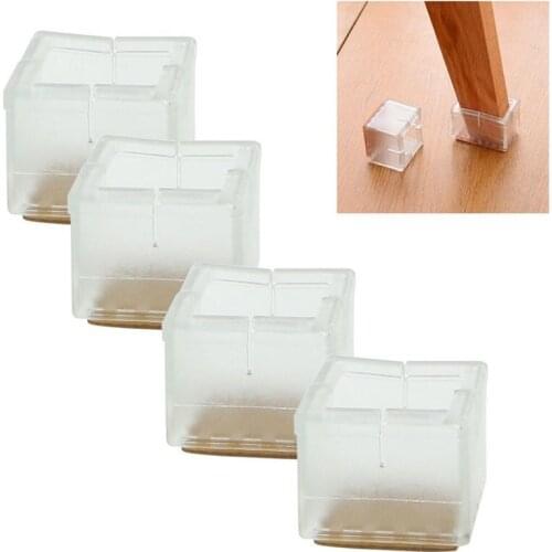 High Quality 4pcs Silicon gel Square Chair Leg Caps Rubber Feet Protector Pads Furniture Table Covers Dropshipping