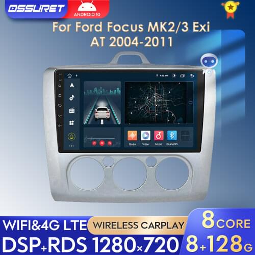 2 Din Android 10 Car Multimedia GPS Navigation for Ford Focus 2 3 2004-2011 Exi MT with WiFi Car DVD Radio Stereo 2+32G 4G DAB