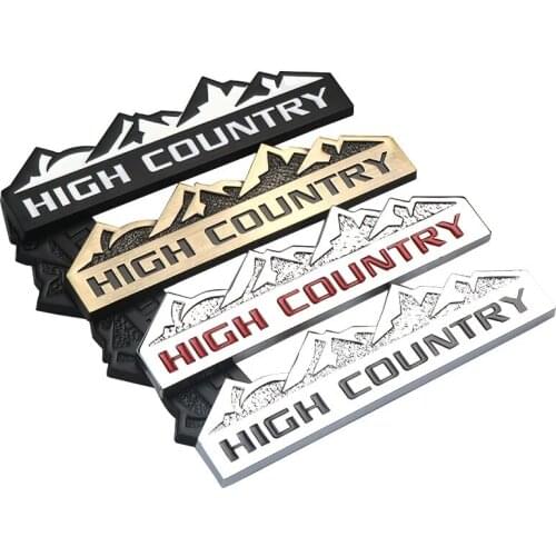 Car Styling 3D metal Snow Mountain HIGH COUNTRY Emblem Stereo Sticker for Jeep Chevy Chevrolet Silverado Decoration Accessories