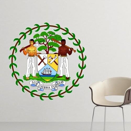 Belize National Emblem Country Symbol Mark Pattern Removable Wall Sticker Art Decals Mural DIY Wallpaper for Room Decal