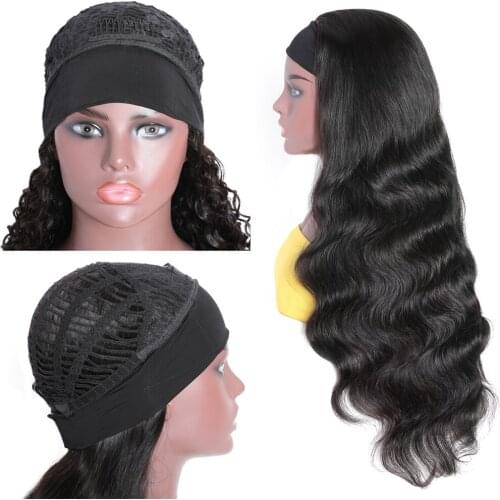 BLG Hair Affordable Headband Wig 150% Density Body Wave Human Hair Headband Wig For African American Women
