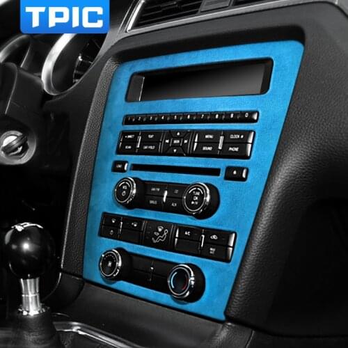 Alcantara Wrap Leather Car Central Control Panel ABS Cover Interior Moulding Trim For Ford Mustang 2009-2013 Auto Accessories