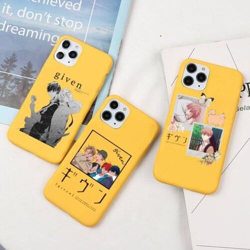 Japan Given Anime Fitted Music Gay Phone Case For iphone 12 11 Pro Max Mini XS 8 7 6 6S Plus X SE 2020 XR Candy yellow cover