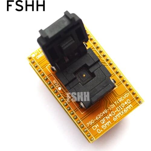 Clam-Shell Socket QFN40 Adapter WSON40 DFN40 MLF40 QFN40-DIP40 Programming Adapter 6x6mm 0.5mm 40QN50S16060-B