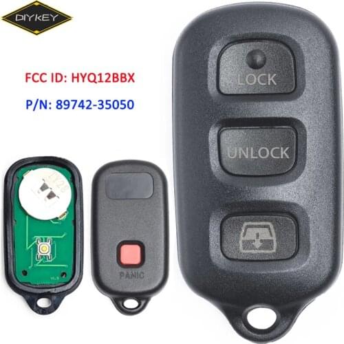 DIYKEY FCC ID: HYQ12BBX Keyless Entry Remote Key Fob 4 Button for Toyota 4Runner Sequoia HY12BAN HYQ1512Y 89742-35050