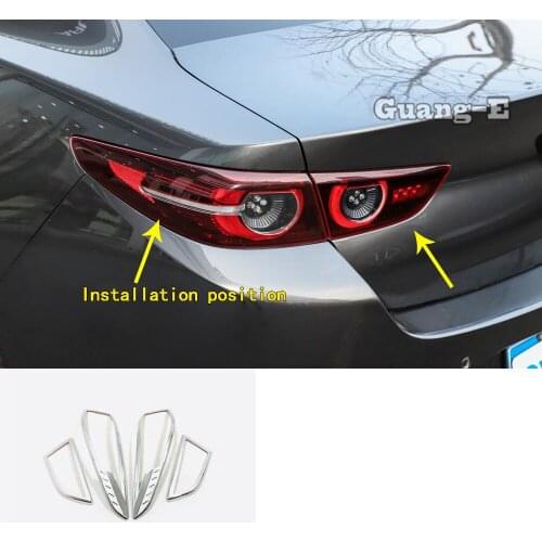 For Mazda 3 Mazda3 Axela M3 Sedan 2019 2020 2021 Car Body ABS Cover Trim Back Rear Tail Light Lamp Frame Stick Parts Hoods 4pcs