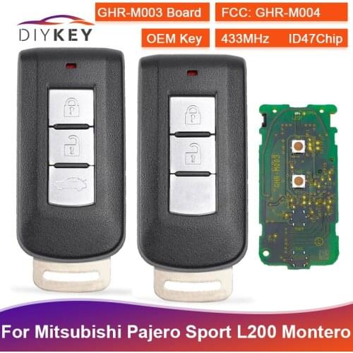 DIYKEY GHR-M004 GHR-M003 for Mitsubishi Pajero Sport L200 Montero 2015 2016 2017 2018 2019 Remote Key FSK 433.92MHz ID47 Chip