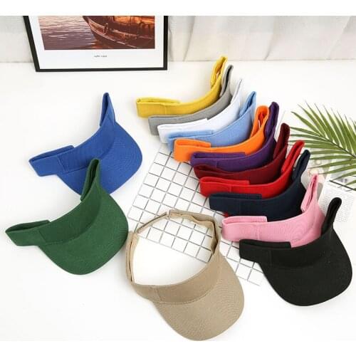 Spring Summer Sports Sun Cap Men Cap Women Adjustable Cotton Visor UV Protection Top Empty Tennis Golf Running Sunscreen Hat