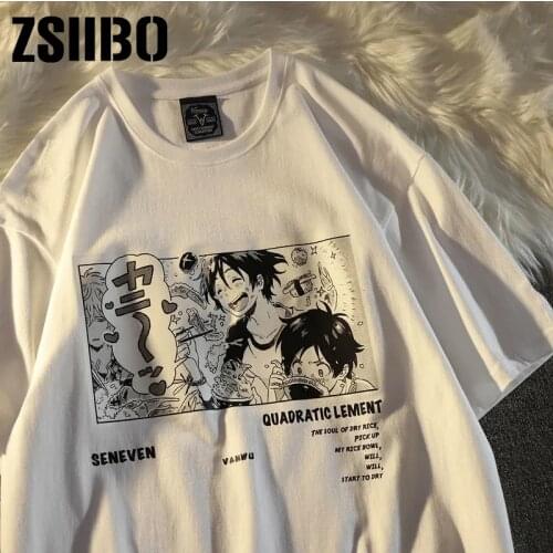 Harajuku Summer t-shirt Streetwear clothes Japanese anime T-shirt size short sleeve loose women clothing punk top shirt casual