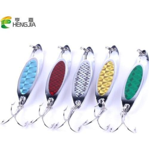 10PCS/LOT Metal Spoon Fishing Lure Hard Baits Sequins Noise Paillette 7CM 21g Treble Hook Fresh Water bait