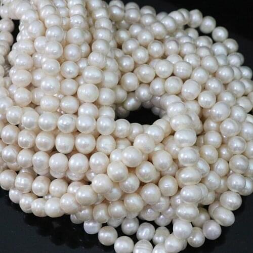 Fashion natural white freshwater pearl round loose beads 9-10mm charms women diy fine jewelry making 15inch B1392