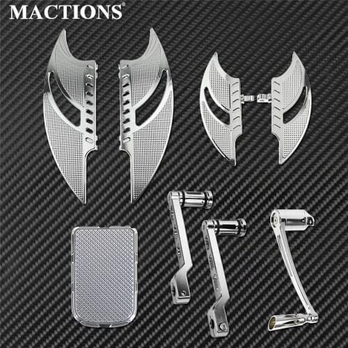 Motorcycle CNC Footrest Rear Front Passenger Floorboard Brake Arm Pedal Shift Lever Brake Pedal Pad Cover For Harley Touring 14