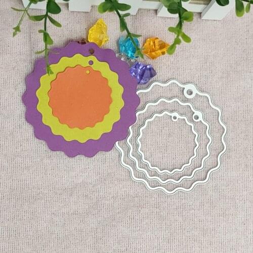 New 3PCS Round lace decorative processing metal cutting die lace background frame paper-cut paper cutter die blade stamping die