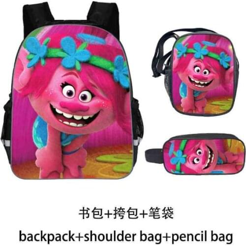 New Childrens Cartoon Bag Trolls Magic Hair Elf Bobby Printing Personality Primary School Bag Kindergarten Backpack
