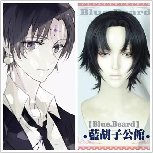 New Hunter X Hunter Kulolo lushilufelu Cosplay Black Short Wig Synthetic Cosplay Halloween Hair + Free Wig Cap