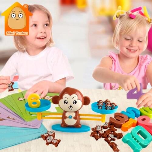 Monkey Digital Balance Scale Toy Early Learning Balance Children Enlightenment Digital Addition and Subtraction Math Scales Toys