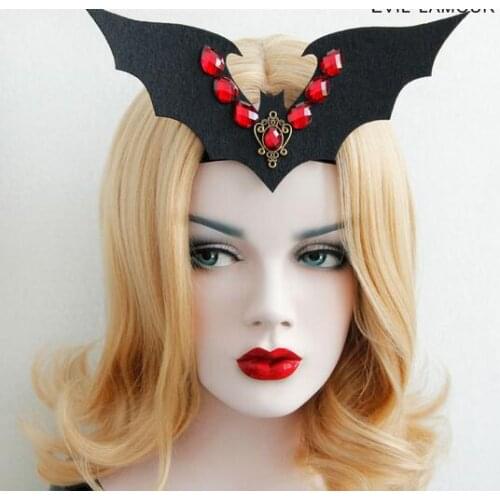 New arrival womens Vintage punk hairbands bat party girls headband with beads hair accessories