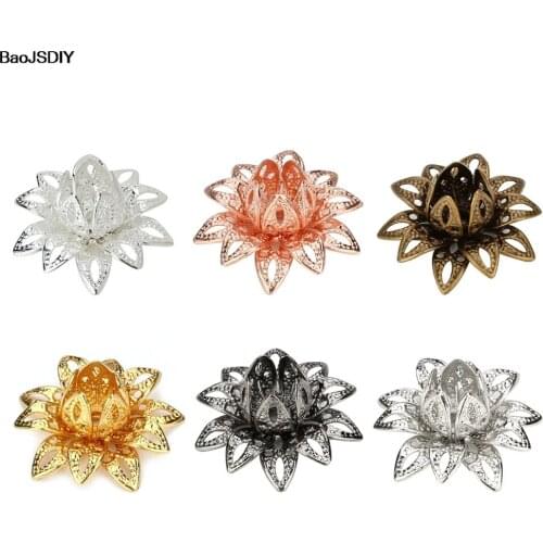 Wholesale 20 pieces 16*8mm 3D flowers Brass Bead Caps DIY Findings Accessories (JM3831)