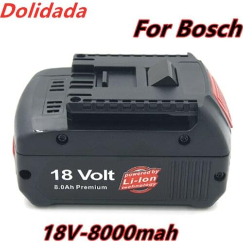 Original 18V 8000mah rechargeable lithium-ion battery, used for Bosch 18V 6.0A backup battery portable replacement BAT609