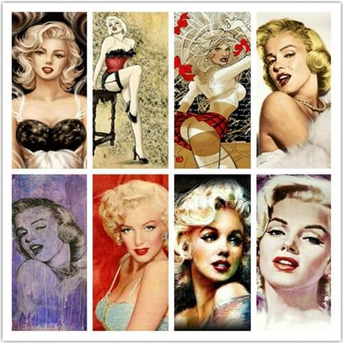 Full square drill 5d diy diamond painting Marilyn Monroe Elvis Presley Portrait 3D Diamond Mosaic Crafts Decorative Painting