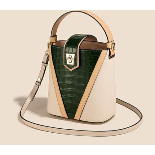 Luxury Handbag Bucket Bag 2021 New Trendy Crocodile Pattern crossbody shoulder bag female high quality all-match leather handbag