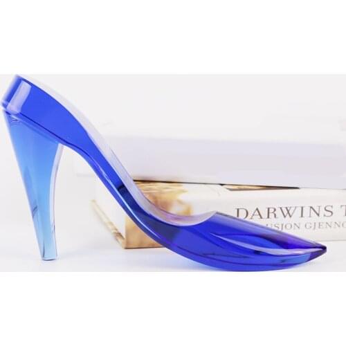 130MM K9 CRYSTAL CINDERELLAS GLASS SLIPPER FENGSHUI ORNAMENTS FIGURINES WEDDING PARTY DECOR GIFTS SOUVENIR STATUE