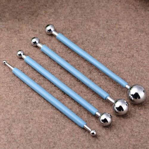 Stylus Sticks Stainless Steel Sculpture Tools Toys 4 Pcs Professional DIY Clay Carving Molding Ball Polymer Clay Tools