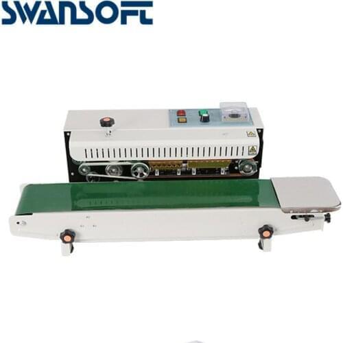SWANSOFT FR-770 Automatic Heat Plastic Bag Foil Bag Band Sealer Machine Continuous Film Sealing Machine for coffee bags