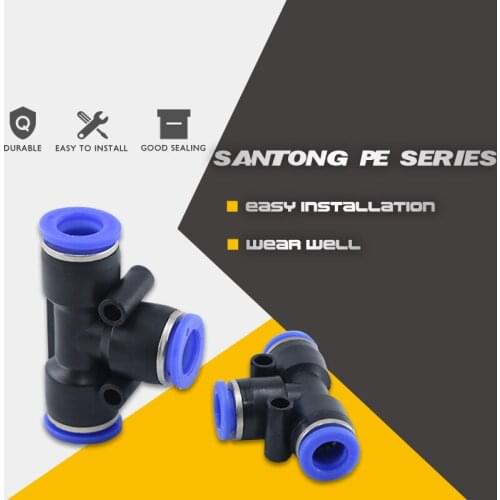 3 Way T shaped Tee Pneumatic 10mm 8mm 12mm 6mm 4mm 16mm 14mm Tube Push In Air Gas Fitting Quick Fittings Connector Adapters