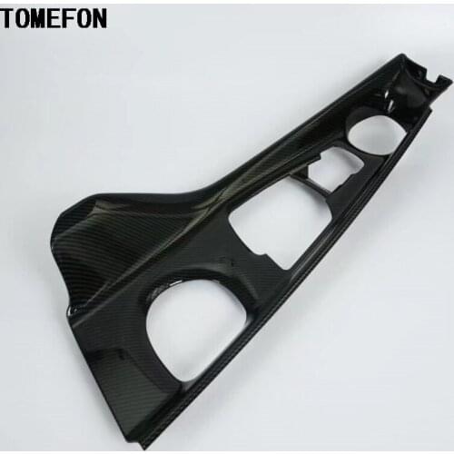 TOMEFON Carbon Fiber For Toyota C-HR C HR CHR 2017 Left Handed Driver Gear Box Panel Gear Shiftr Electronic Handbrake Cover Trim