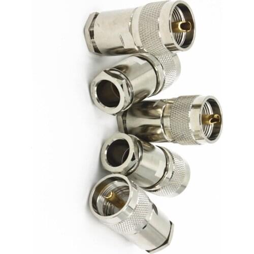 UHF Male PL259 Clamp RG213 RG8 RG165 RG214 RFC400 RF Coax Coaxial Cable Adapter Connector