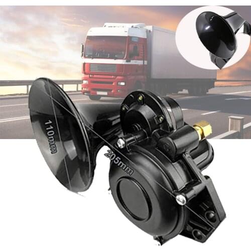 Universal for Auto Car Truck 135db Air Horn 12/24V Super Loud Trumpet Air Horn with Electric Valve Flat Car Accessories