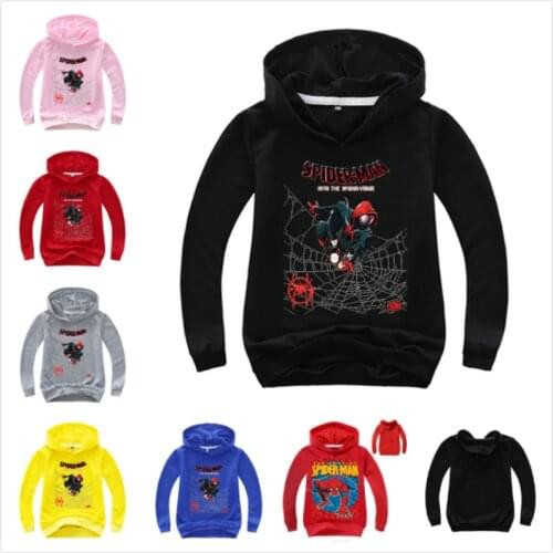 Spring Baby Boys T-Shirts Cartoon Spiderman Print Girls Long Sleeve T Shirt Cotton Tops Tees Kids Sweatshirts Childrens Hoodies