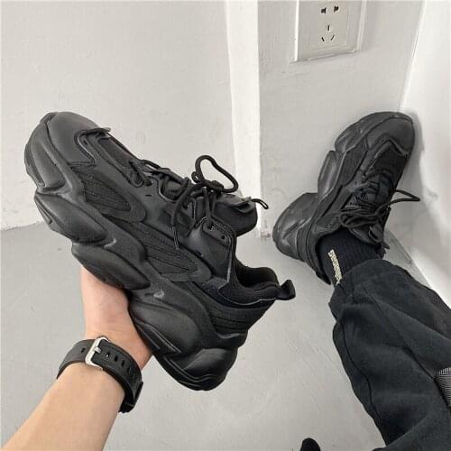 New Womens Chunky Sneakers Thick Bottom Platform Vulcanize Shoes Fashion Breathable Casual Running Shoe for Woman Female 2021