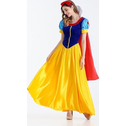 Women Fantasia Princess Snow White Cosplay Costume Cartoon Princess Snow White Role Playing Women Halloween Costumes