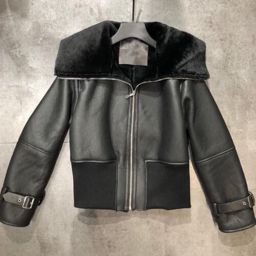 Eal Fur Women Coat Natural Double-Faced Fur Sheepskin And Fur Outwear Winter Merino Sheep Fur Warm Thick Real Fur H113