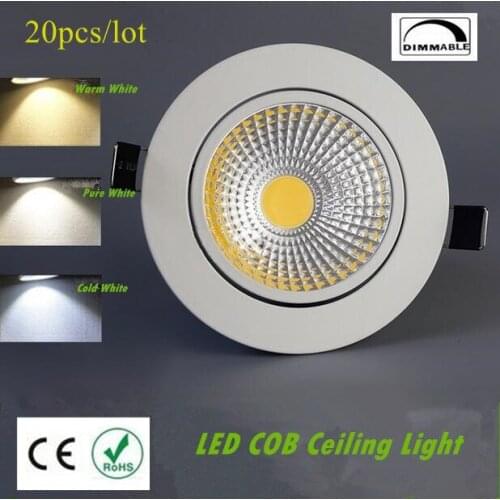 15X Dimmable Led downlight light COB Ceiling Spot Light 5w 7w 9W 12w 85-265V ceiling recessed Lights Indoor Lighting