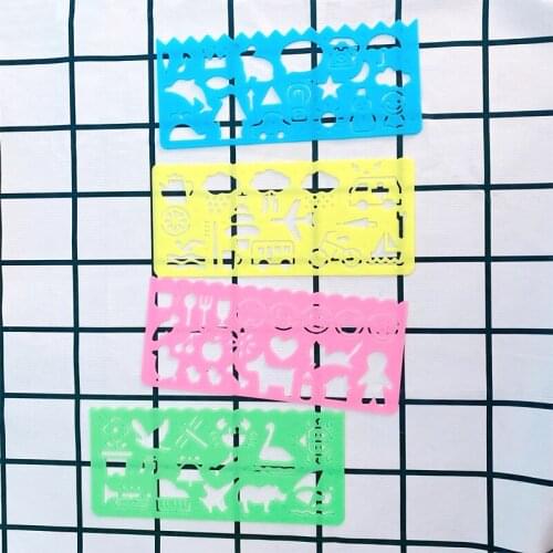 4pcs/Set Colorful Drawing Template Ruler Promotional Gift Stationery Puzzle Stationery Childrens Drawing Toys
