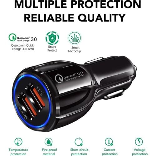 Quick Charge 3.0 Car Charger for peugeot 206 307 308 407 3008 508 207 208 2008 for citroen c3 c5 berlingo c4 picasso