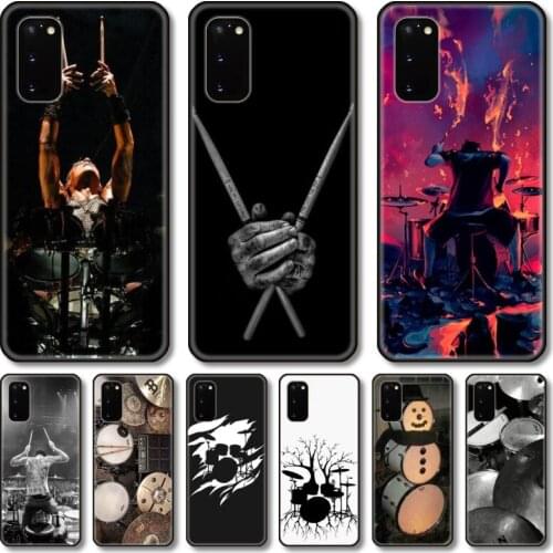 Drums rock Phone Case For Samsung Galaxy Note S21 20 10 9 E Lite UW Ultra 5G PRO Black Shell Cover