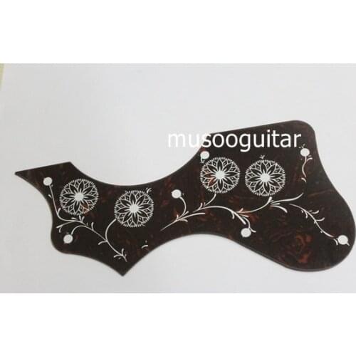 Free shipping 2 Pcs 1mm Red Shell Hummingbird Flower Folk Acoustic Guitar Pickguard Pick Guard Anti-scratch Plate In Left Hand