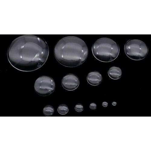 1 Pack Flatback Transparent Clear Crystal Cabochon Bead 6 8 10 12 14mm Glass Cabochon Cameo Fit DIY Pendant Jewelry Making Craft