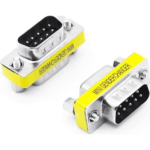 D-sub 9Pin RS232 Serial Port Adapter Connector DB9 male toemale Plug Connecter 9 Pin RS232 COM Socket Adapter HY495