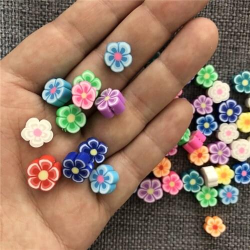 8-11mm DIY Wooden Beads Loose Colorful Flowers Spacer Beads Handmade Crafts For Kids Jewelry Bracelet Making 50Pcs/Lot